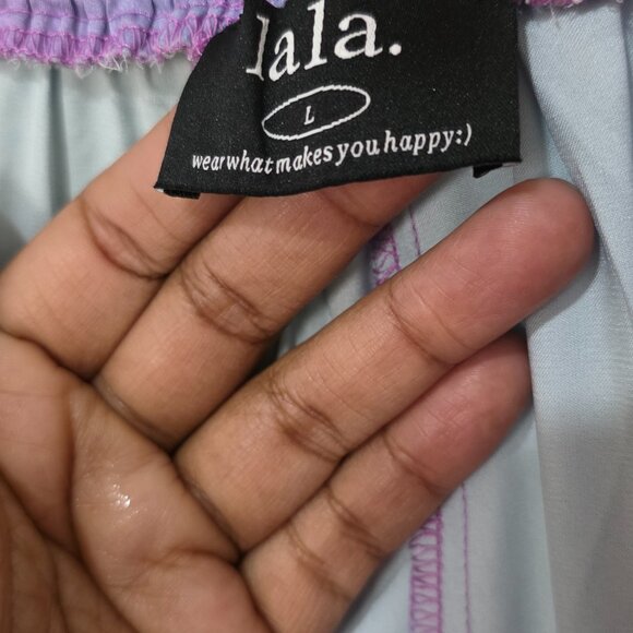 Pastal Rainbow Satin Wide Leg Pants - Picture 5 of 9